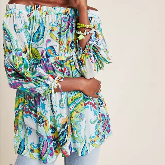 🌿 Anthropologie Maeve Off-Shoulder Top – Size S (Fits M) - Picture 1 of 9